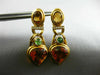 ESTATE LARGE 14.10CT DIAMOND & CITRINE EMERALD 18KT YELLOW GOLD HANGING EARRINGS