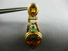 ESTATE LARGE 14.10CT DIAMOND & CITRINE EMERALD 18KT YELLOW GOLD HANGING EARRINGS