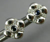 ESTATE .19CT DIAMOND & AAA SAPPHIRE 14KT WHITE GOLD FLOWER SQUARE STUD EARRINGS
