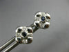 ESTATE .19CT DIAMOND & AAA SAPPHIRE 14KT WHITE GOLD FLOWER SQUARE STUD EARRINGS