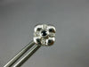 ESTATE .19CT DIAMOND & AAA SAPPHIRE 14KT WHITE GOLD FLOWER SQUARE STUD EARRINGS