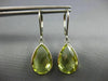 6.0CT AAA LEMON QUARTZ 14KT WHITE GOLD 3D PEAR SHAPE LEVER BACK HANGING EARRINGS