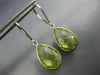6.0CT AAA LEMON QUARTZ 14KT WHITE GOLD 3D PEAR SHAPE LEVER BACK HANGING EARRINGS