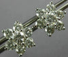 ESTATE LARGE 2.0CT DIAMOND 14KT WHITE GOLD FLOWER STAR SCREW BACK STUD EARRINGS