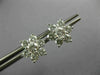 ESTATE LARGE 2.0CT DIAMOND 14KT WHITE GOLD FLOWER STAR SCREW BACK STUD EARRINGS