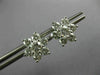 ESTATE LARGE 2.0CT DIAMOND 14KT WHITE GOLD FLOWER STAR SCREW BACK STUD EARRINGS