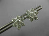 ESTATE LARGE 2.0CT DIAMOND 14KT WHITE GOLD FLOWER STAR SCREW BACK STUD EARRINGS