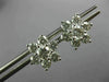 ESTATE LARGE 2.0CT DIAMOND 14KT WHITE GOLD FLOWER STAR SCREW BACK STUD EARRINGS