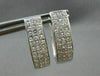 ESTATE LARGE 1.56CT DIAMOND 14KT WHITE GOLD INVISIBLE HUGGIE EARRINGS #1674