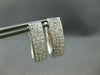 ESTATE LARGE 1.56CT DIAMOND 14KT WHITE GOLD INVISIBLE HUGGIE EARRINGS #1674