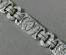 ANTIQUE LARGE 4.06CT DIAMOND PLATINUM 3D MARQUISE SHAPE OVAL TENNIS BRACELET