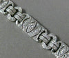 ANTIQUE LARGE 4.06CT DIAMOND PLATINUM 3D MARQUISE SHAPE OVAL TENNIS BRACELET