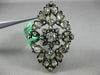 ANTIQUE LARGE 2.0CT DIAMOND 14KT YELLOW GOLD & SILVER 3D FLOWER LEAF BROOCH PIN