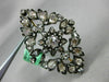 ANTIQUE LARGE 2.0CT DIAMOND 14KT YELLOW GOLD & SILVER 3D FLOWER LEAF BROOCH PIN