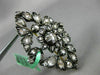 ANTIQUE LARGE 2.0CT DIAMOND 14KT YELLOW GOLD & SILVER 3D FLOWER LEAF BROOCH PIN
