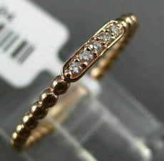 ESTATE .04CT ROUND DIAMOND 14KT ROSE GOLD 3D FIVE STONE MILGRAIN BEADED FUN RING