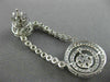 ESTATE LARGE 3.20CT DIAMOND 14K WHITE GOLD CIRCULAR DOUBLE HALO HANGING EARRINGS