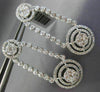 ESTATE LARGE 3.20CT DIAMOND 14K WHITE GOLD CIRCULAR DOUBLE HALO HANGING EARRINGS