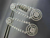ESTATE LARGE 3.20CT DIAMOND 14K WHITE GOLD CIRCULAR DOUBLE HALO HANGING EARRINGS