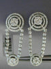ESTATE LARGE 3.20CT DIAMOND 14K WHITE GOLD CIRCULAR DOUBLE HALO HANGING EARRINGS