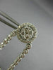 ESTATE LARGE 3.20CT DIAMOND 14K WHITE GOLD CIRCULAR DOUBLE HALO HANGING EARRINGS