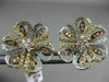 ESTATE LARGE 1.72CT DIAMOND 18KT TRI COLOR GOLD FLOWER FILIGREE CLIP ON EARRINGS