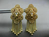 ANTIQUE .08CT OLD MINE DIAMOND 14KT YELLOW GOLD 3D FILIGREE HANGING EARRINGS
