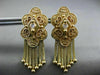 ANTIQUE .08CT OLD MINE DIAMOND 14KT YELLOW GOLD 3D FILIGREE HANGING EARRINGS