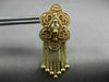 ANTIQUE .08CT OLD MINE DIAMOND 14KT YELLOW GOLD 3D FILIGREE HANGING EARRINGS