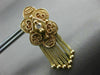 ANTIQUE .08CT OLD MINE DIAMOND 14KT YELLOW GOLD 3D FILIGREE HANGING EARRINGS
