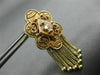 ANTIQUE .08CT OLD MINE DIAMOND 14KT YELLOW GOLD 3D FILIGREE HANGING EARRINGS