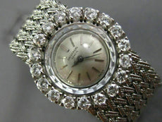 ANTIQUE LARGE 1.08CT OLD MINE DIAMOND 18KT WHITE GOLD SWISS LADIES WATCH #26262