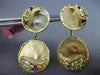 ESTATE LARGE 4.28CT DIAMOND & AAA MULTI GEM 14K YELLOW GOLD 3D CIRCULAR EARRINGS