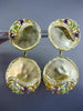 ESTATE LARGE 4.28CT DIAMOND & AAA MULTI GEM 14K YELLOW GOLD 3D CIRCULAR EARRINGS