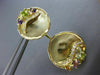 ESTATE LARGE 4.28CT DIAMOND & AAA MULTI GEM 14K YELLOW GOLD 3D CIRCULAR EARRINGS