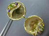 ESTATE LARGE 4.28CT DIAMOND & AAA MULTI GEM 14K YELLOW GOLD 3D CIRCULAR EARRINGS