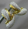 ANTIQUE LARGE 3.50CT DIAMOND 18KT YELLOW GOLD 3D PAVE TEAR DROP CLIP ON EARRINGS