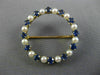 ANTIQUE LARGE .80CT AAA SAPPHIRE & SOUTH SEA PEARL 14K YELLOW GOLD 3D PIN BROOCH