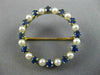 ANTIQUE LARGE .80CT AAA SAPPHIRE & SOUTH SEA PEARL 14K YELLOW GOLD 3D PIN BROOCH