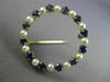 ANTIQUE LARGE .80CT AAA SAPPHIRE & SOUTH SEA PEARL 14K YELLOW GOLD 3D PIN BROOCH