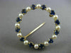 ANTIQUE LARGE .80CT AAA SAPPHIRE & SOUTH SEA PEARL 14K YELLOW GOLD 3D PIN BROOCH