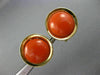 ANTIQUE LARGE ROUND AAA CORAL 14KT YELLOW GOLD CLASSIC CLIP ON EARRINGS #26082