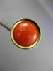 ANTIQUE LARGE ROUND AAA CORAL 14KT YELLOW GOLD CLASSIC CLIP ON EARRINGS #26082