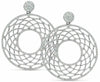 ESTATE LARGE 3.14CT DIAMOND 18K WHITE GOLD ETOILE OPEN FILIGREE HANGING EARRINGS