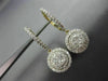 ESTATE 1.16CT DIAMOND 14KT YELLOW GOLD 3D DOUBLE HALO LEVERBACK HANGING EARRINGS