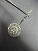 ESTATE 1.16CT DIAMOND 14KT YELLOW GOLD 3D DOUBLE HALO LEVERBACK HANGING EARRINGS