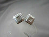 ESTATE WIDE .65CT PRINCESS CUT DIAMOND 14KT WHITE GOLD SQUARE STUD EARRINGS #743
