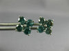 ESTATE LARGE 1.82CT BLUE DIAMOND 18KT WHITE GOLD 3D FLOWER SQUARE STUD EARRINGS