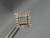 ESTATE .08CT DIAMOND 14KT WHITE GOLD 3D SQUARE CLUSTER FILIGREE STUD EARRINGS