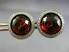 ESTATE LARGE 6.10CT DIAMOND & AAA GARNET 18KT WHITE GOLD HALO SCREWBACK EARRINGS
